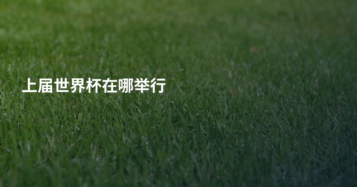 上届世界杯在哪举行