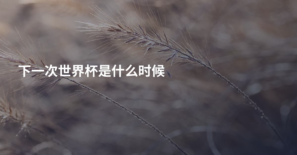 下一次世界杯是什么时候