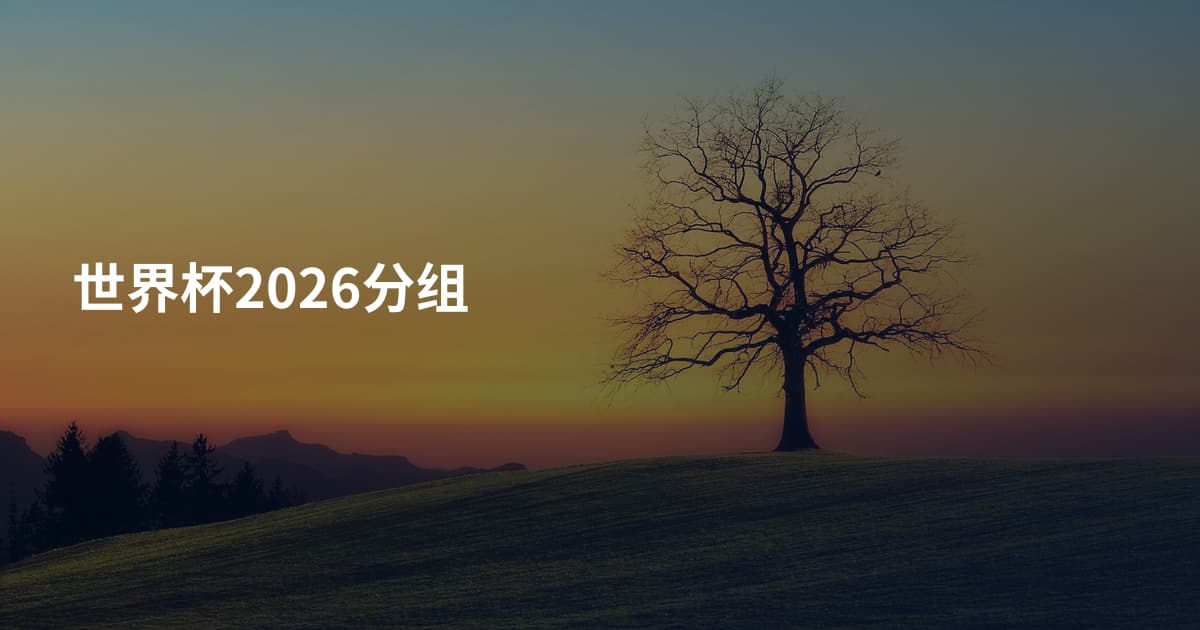 世界杯2026分组