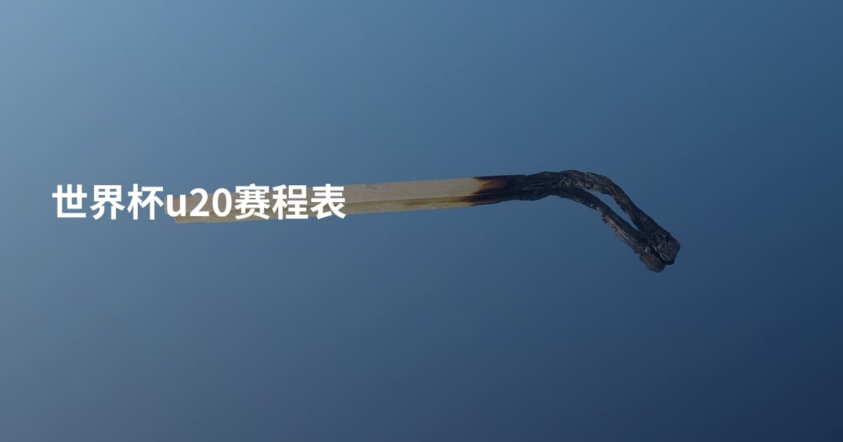 世界杯u20赛程表
