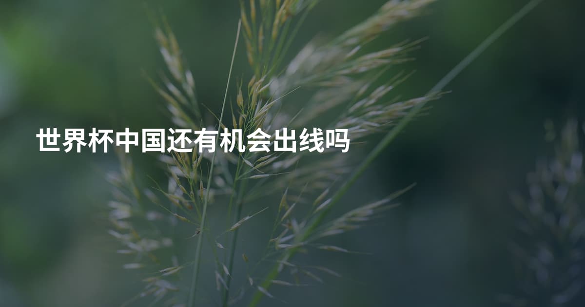 世界杯中国还有机会出线吗
