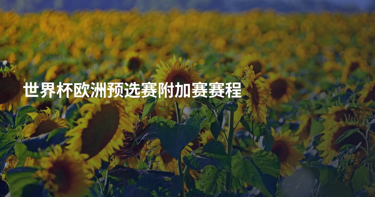世界杯欧洲预选赛附加赛赛程