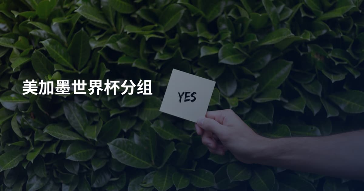 美加墨世界杯分组