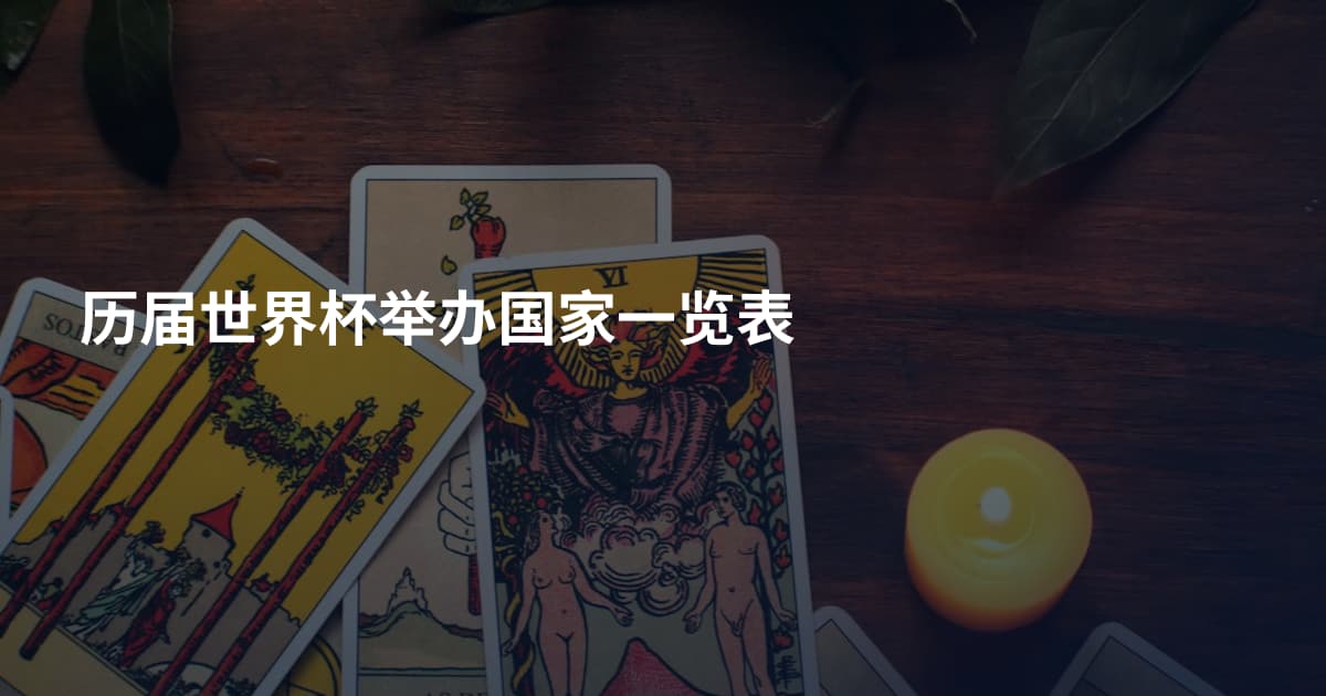 历届世界杯举办国家一览表