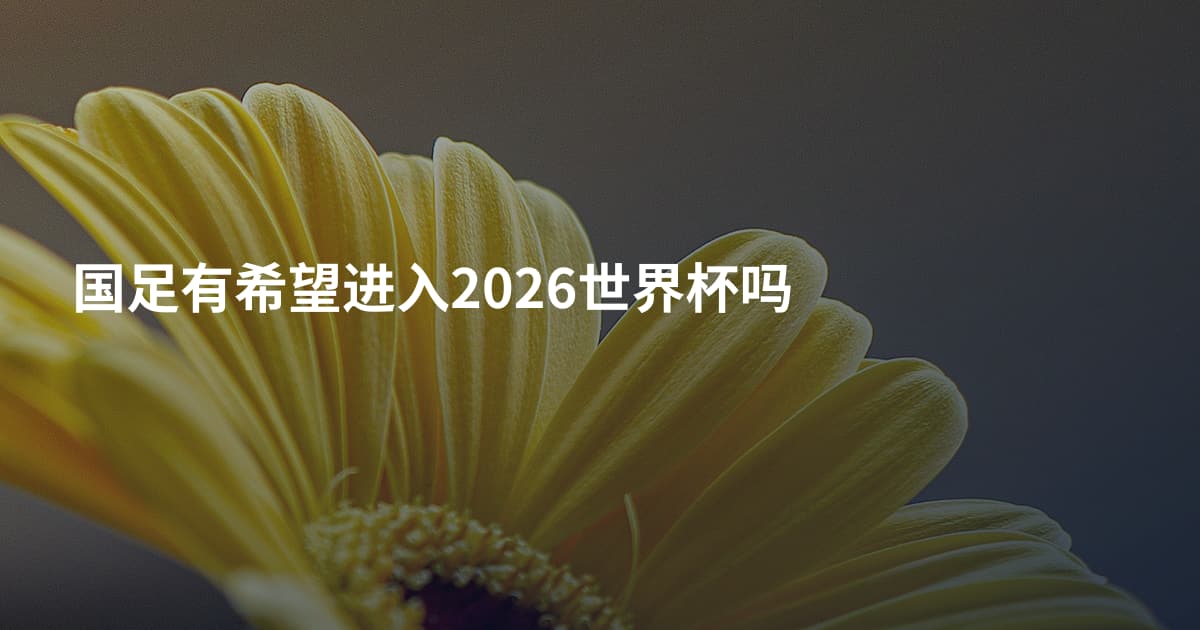 国足有希望进入2026世界杯吗
