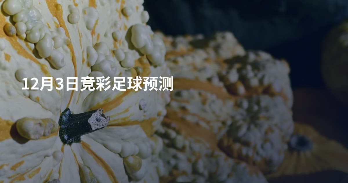 12月3日竞彩足球预测