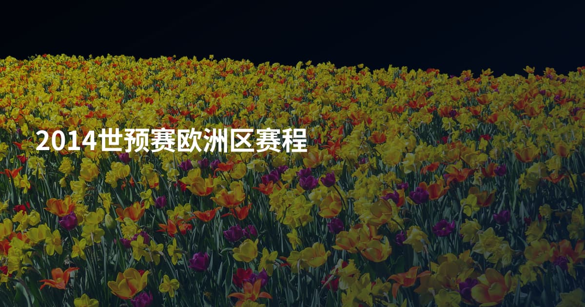 2014世预赛欧洲区赛程