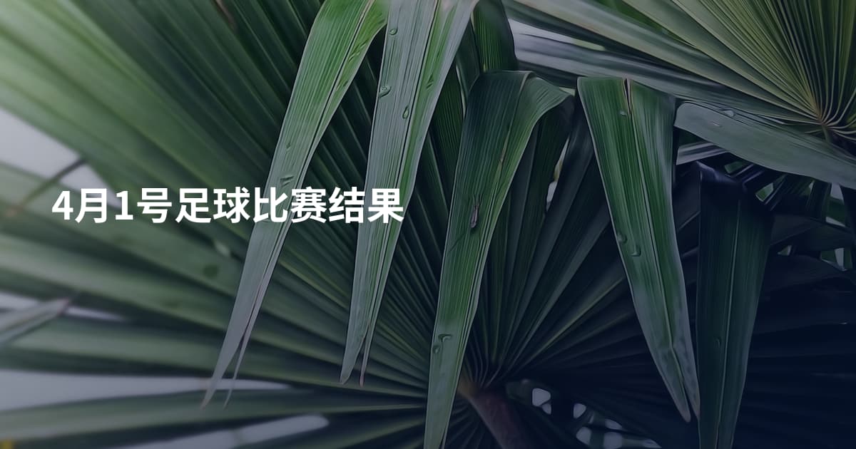 4月1号足球比赛结果