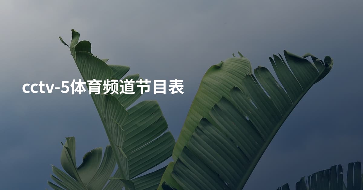 cctv-5体育频道节目表
