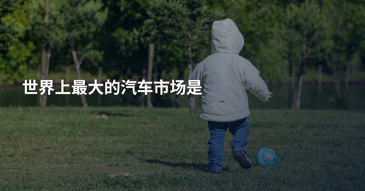 世界上最大的汽车市场是