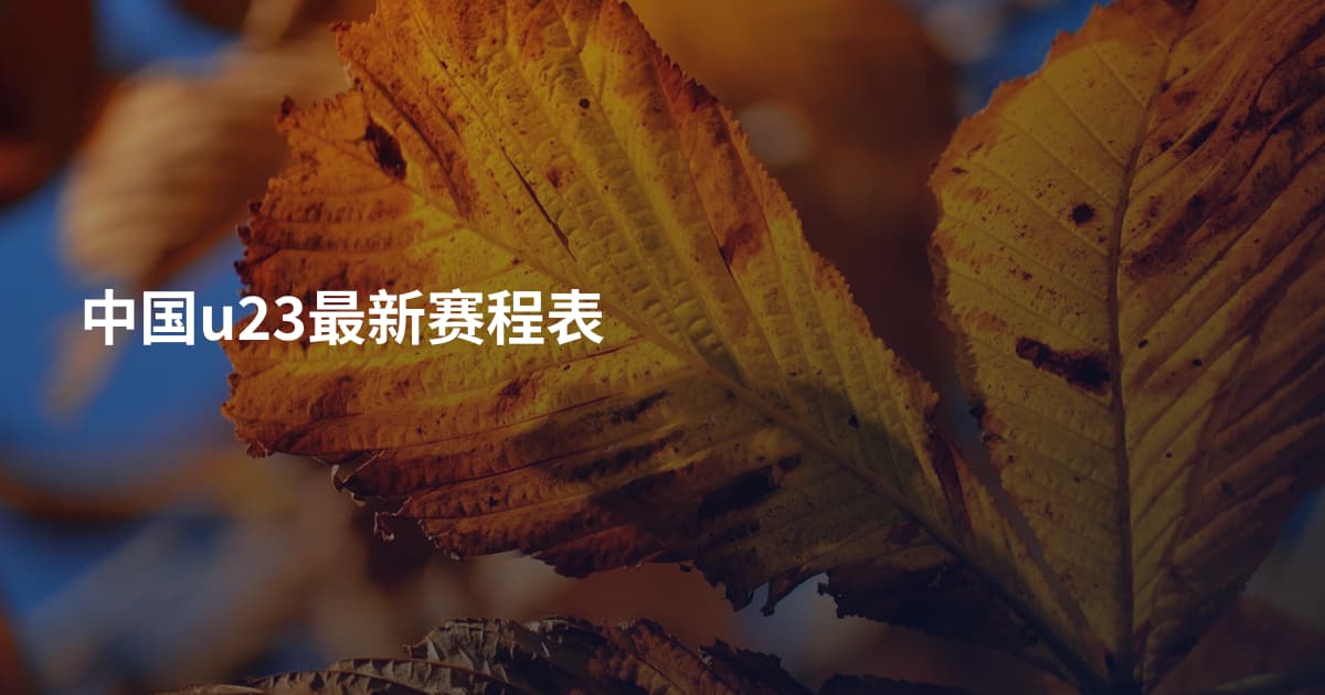 中国u23最新赛程表