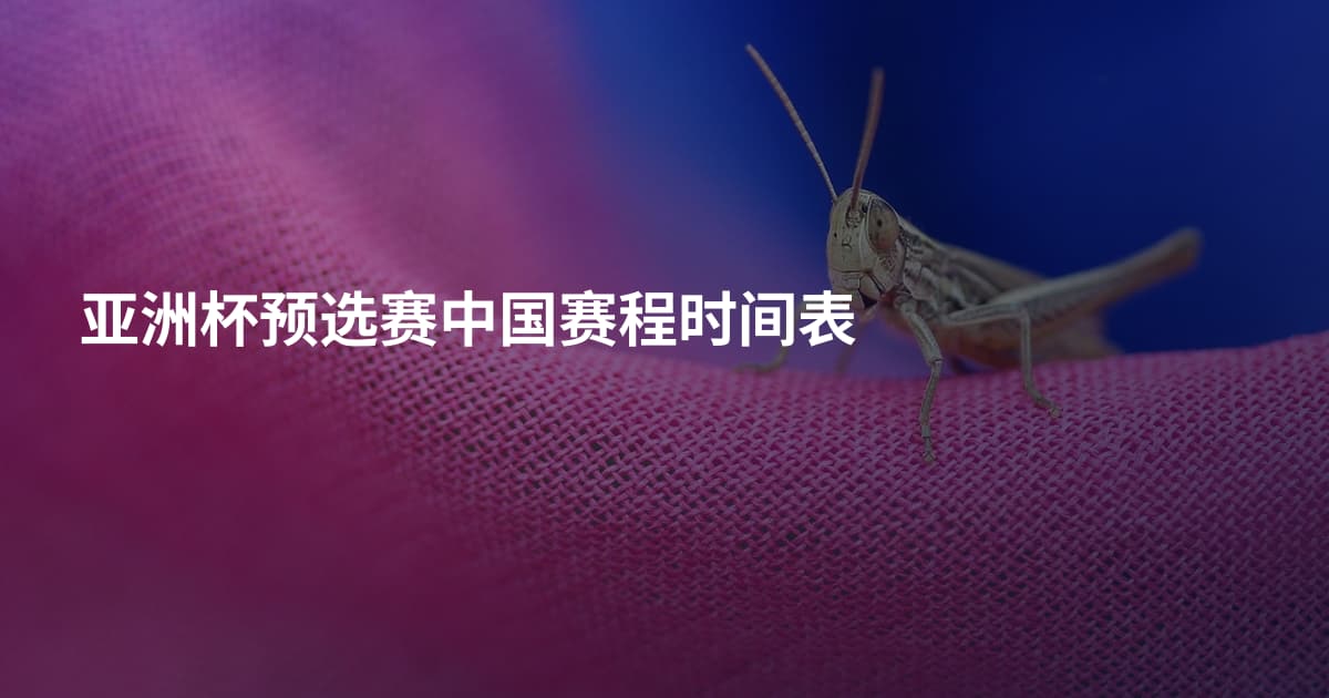 亚洲杯预选赛中国赛程时间表
