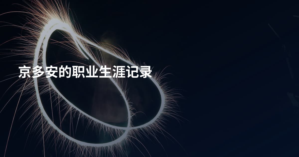 京多安的职业生涯记录