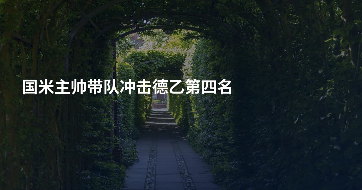 国米主帅带队冲击德乙第四名
