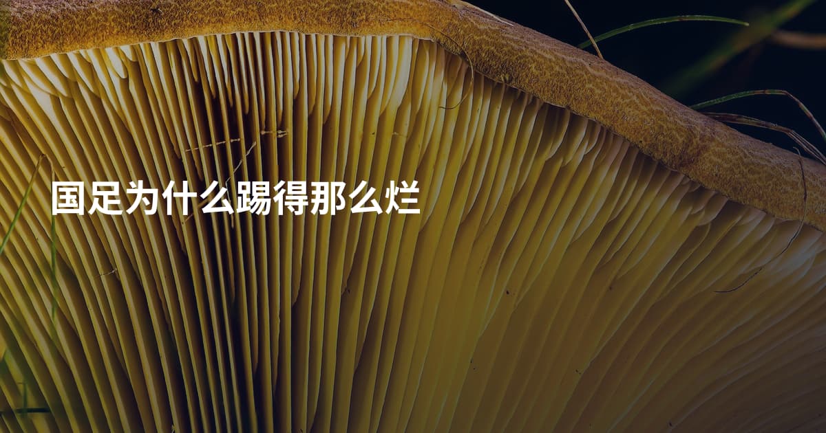 国足为什么踢得那么烂