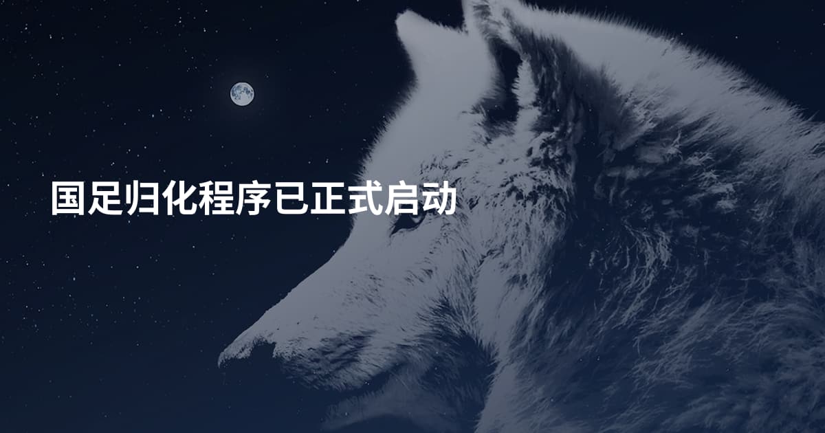 国足归化程序已正式启动