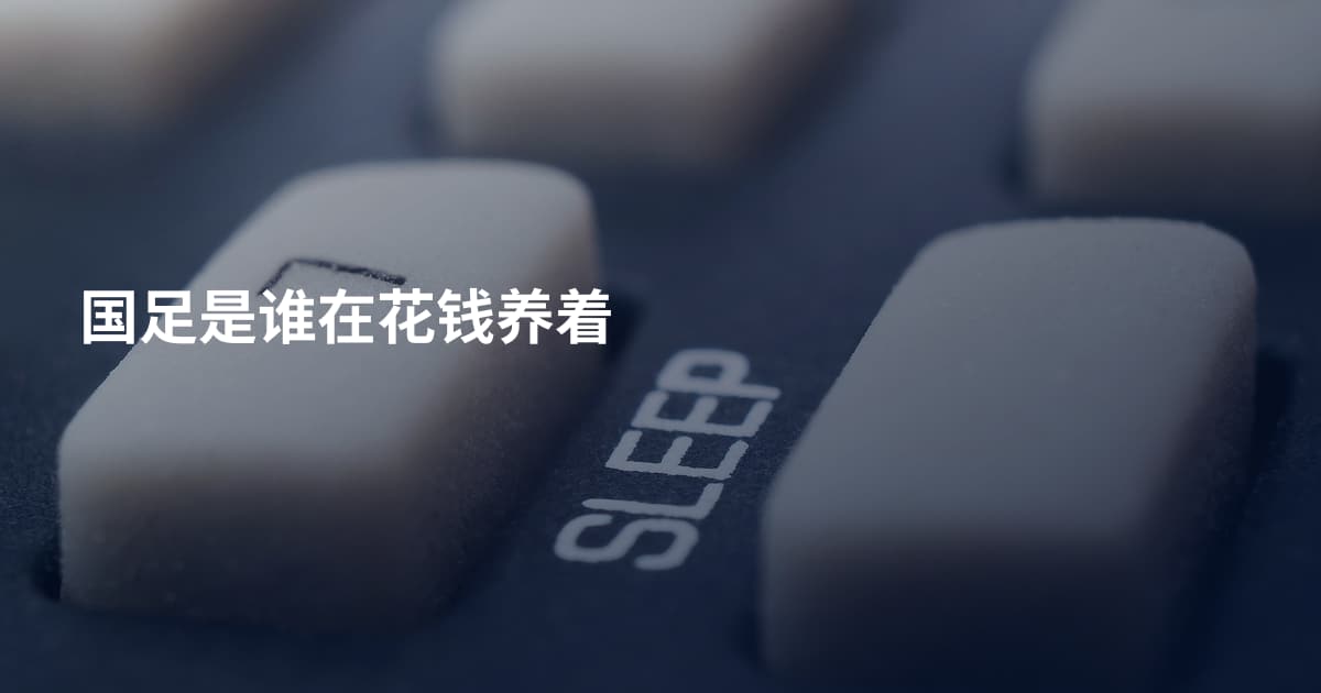 国足是谁在花钱养着