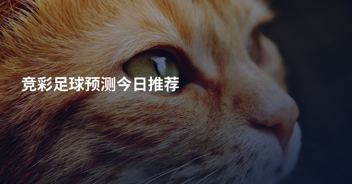 竞彩足球预测今日推荐