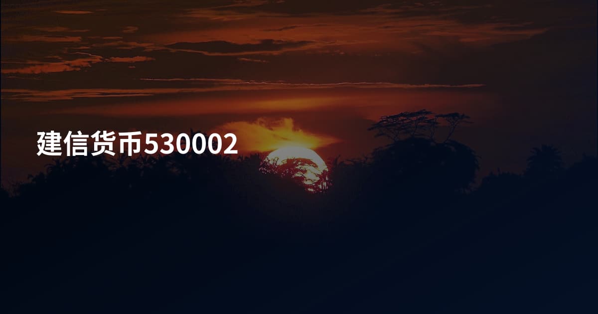 建信货币530002