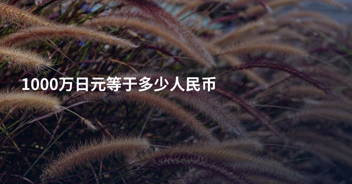 1000万日元等于多少人民币