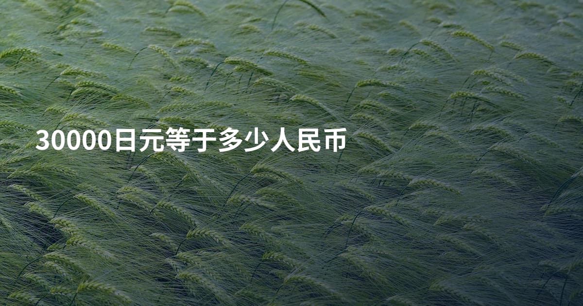 30000日元等于多少人民币
