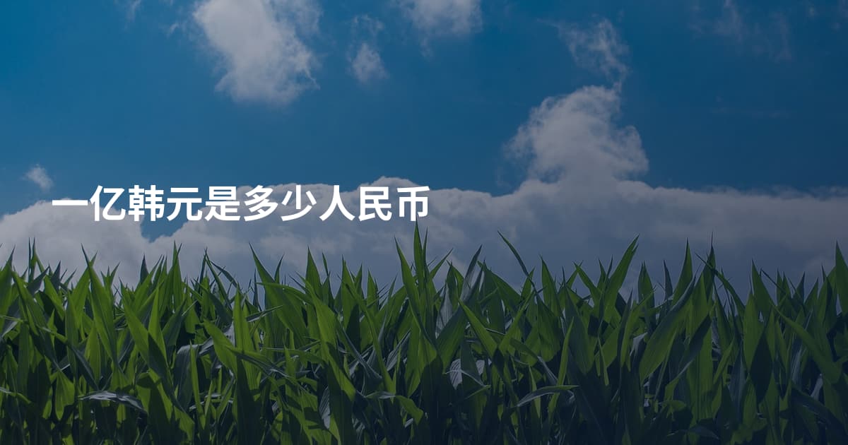 一亿韩元是多少人民币