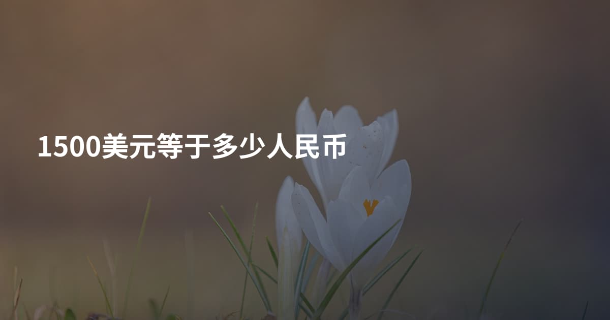 1500美元等于多少人民币