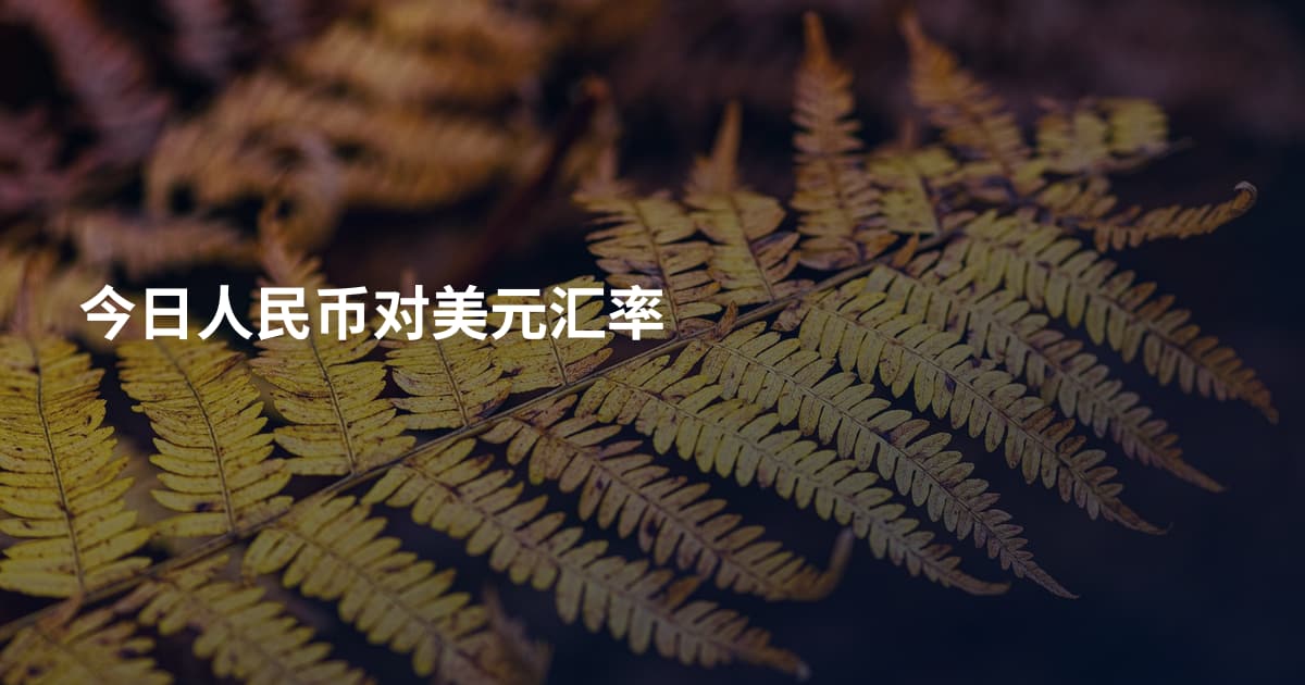 今日人民币对美元汇率