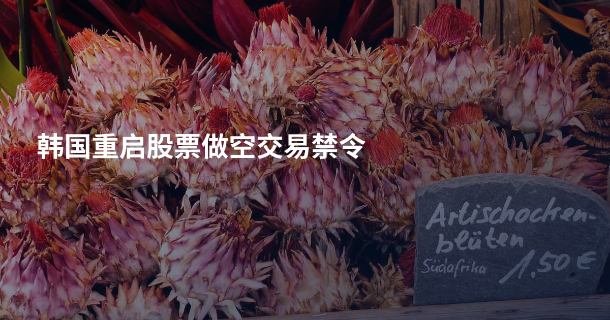 韩国重启股票做空交易禁令