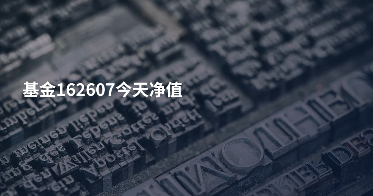 基金162607今天净值