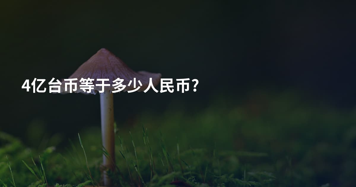 4亿台币等于多少人民币?