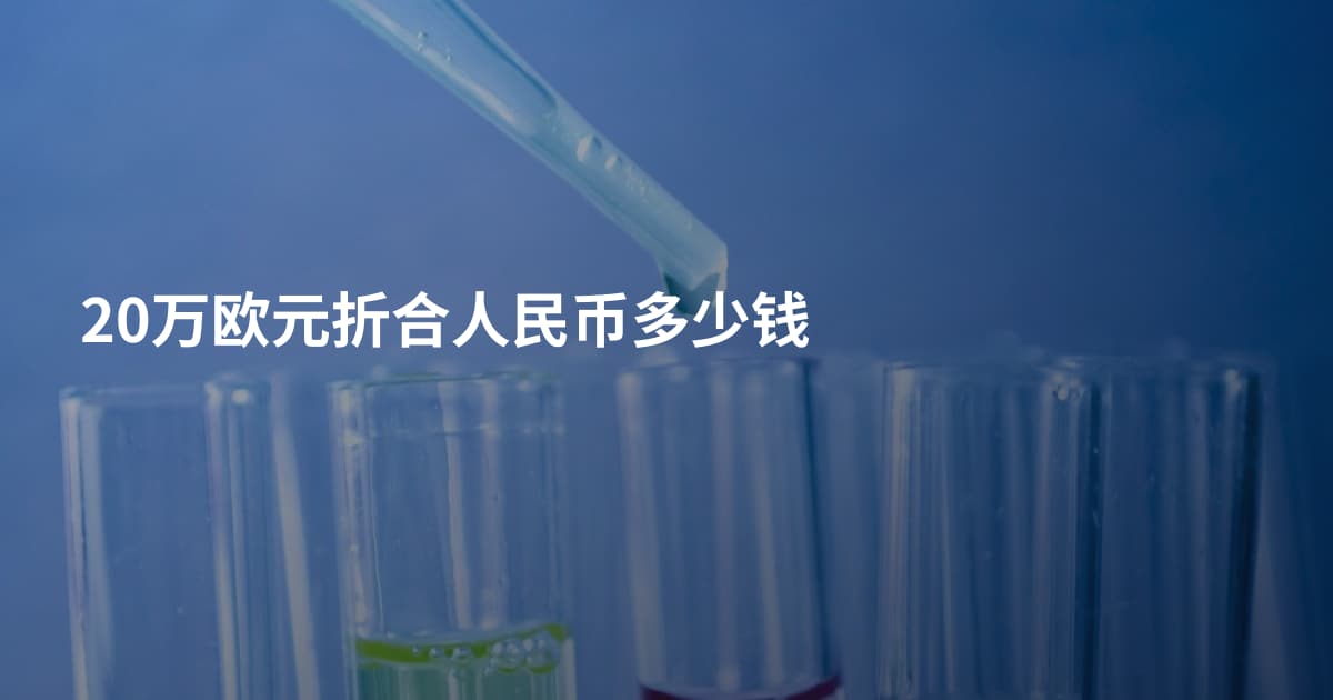 20万欧元折合人民币多少钱