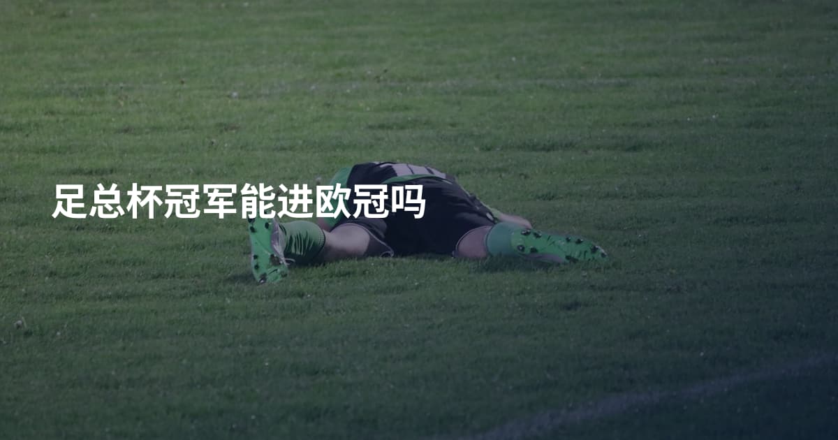 足总杯冠军能进欧冠吗