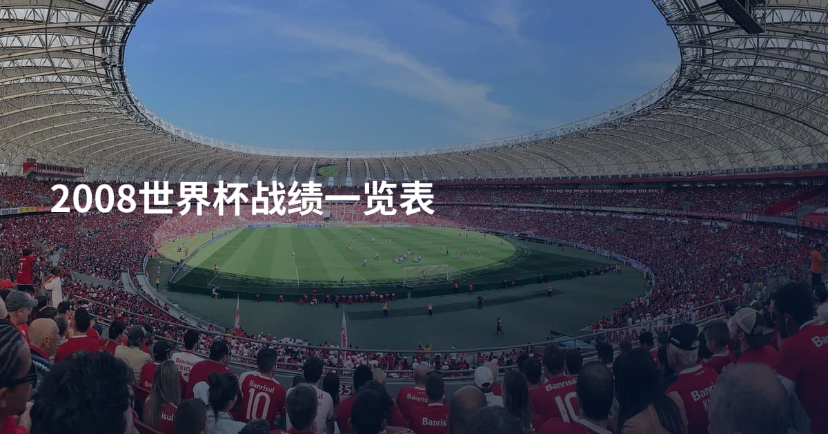 2008世界杯战绩一览表