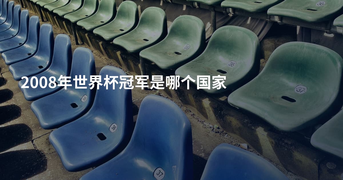 2008年世界杯冠军是哪个国家