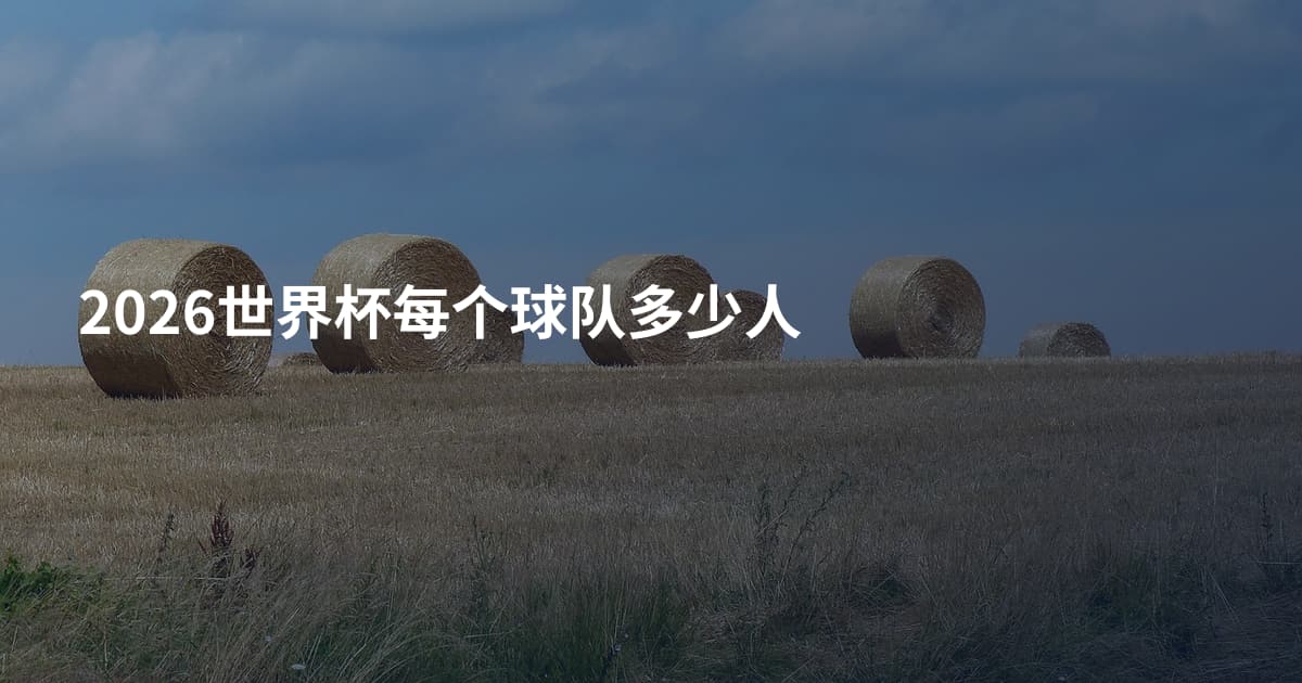 2026世界杯每个球队多少人