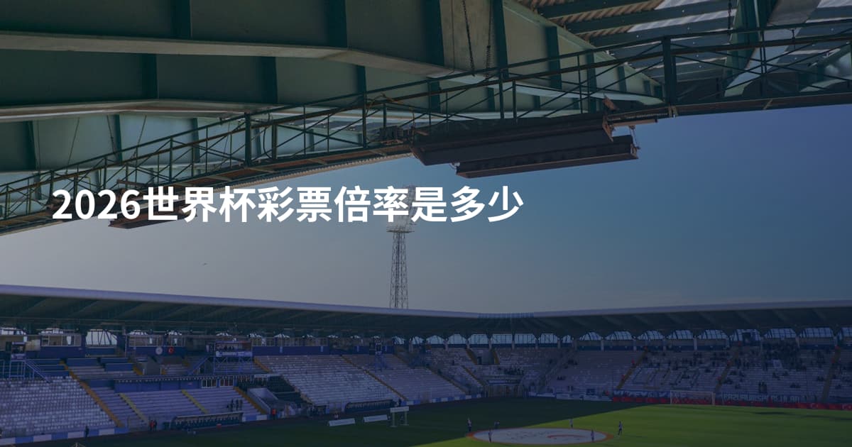 2026世界杯彩票倍率是多少