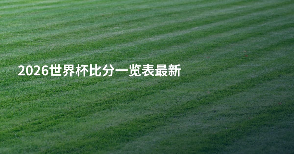 2026世界杯比分一览表最新