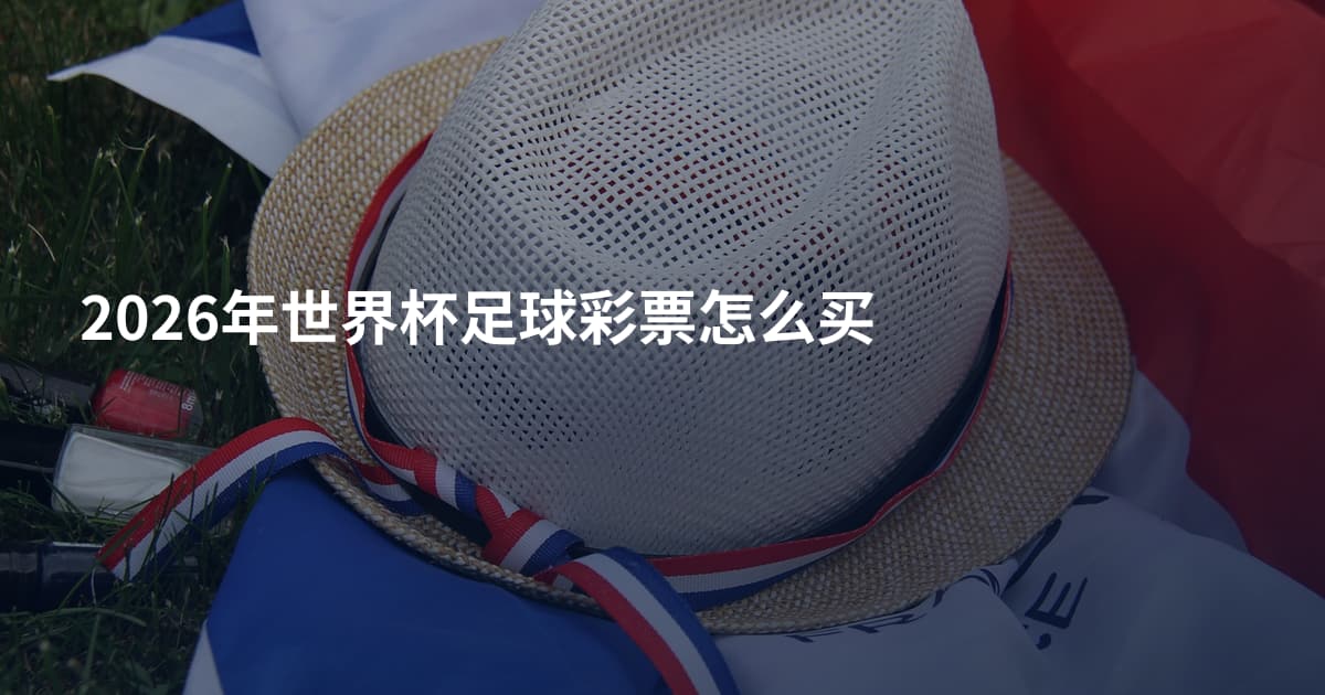 2026年世界杯足球彩票怎么买