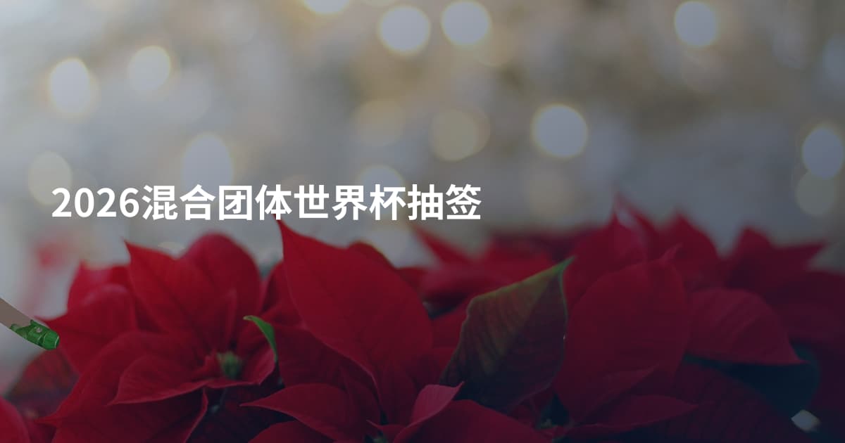 2026混合团体世界杯抽签
