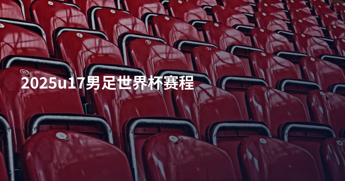 2025u17男足世界杯赛程
