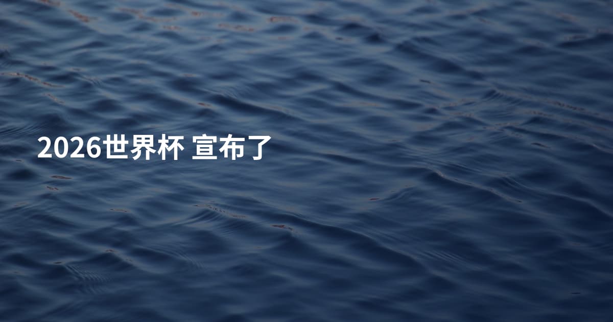 2026世界杯 宣布了