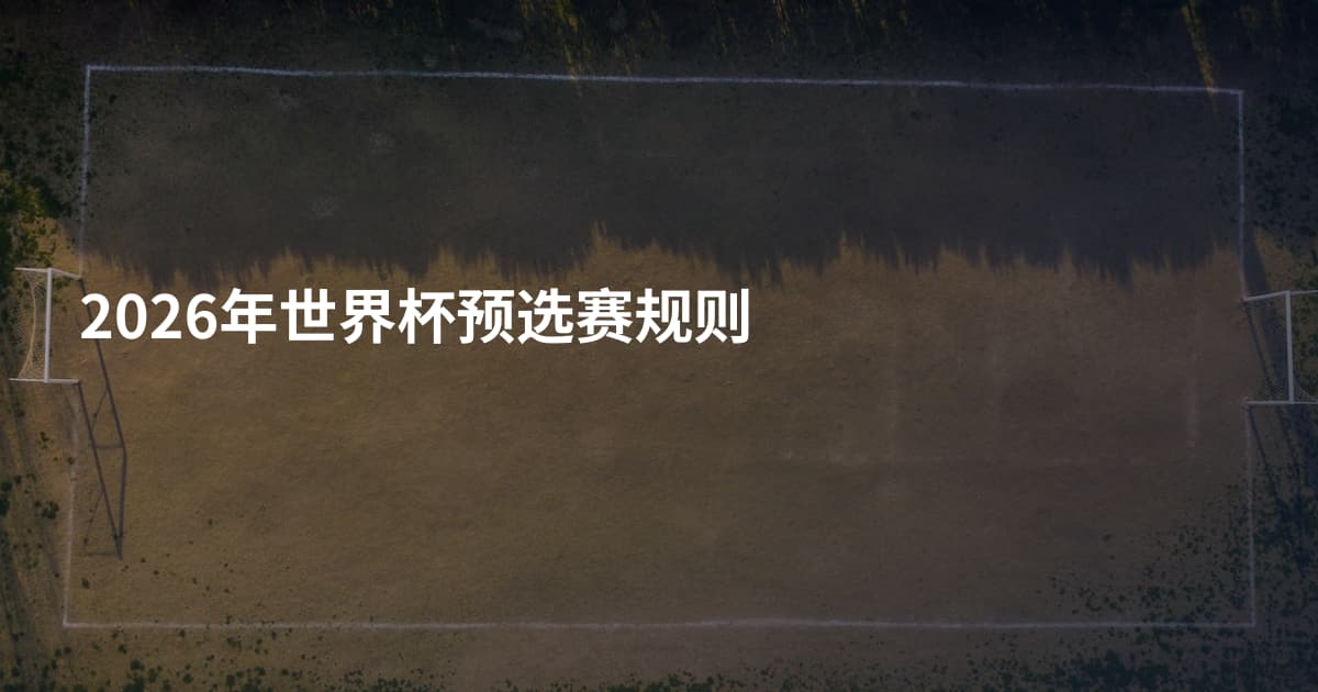 2026年世界杯预选赛规则