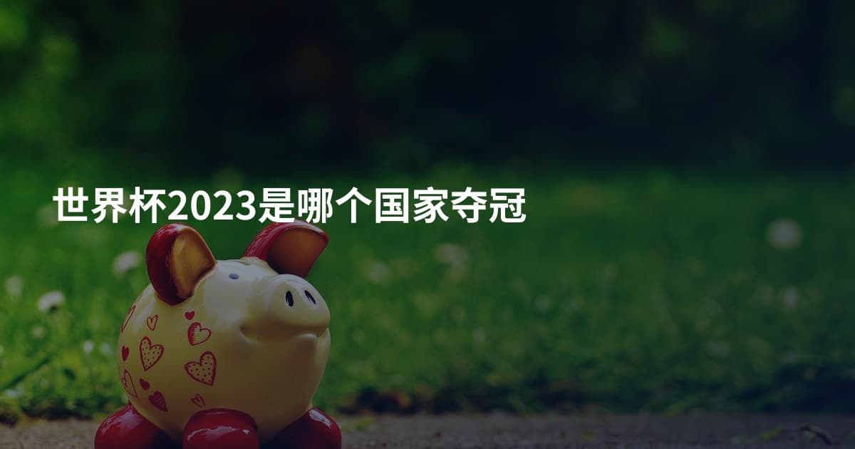 世界杯2023是哪个国家夺冠