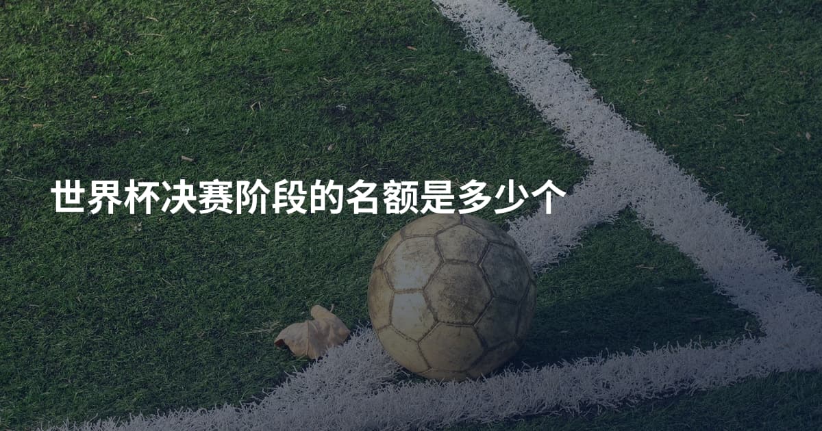 世界杯决赛阶段的名额是多少个