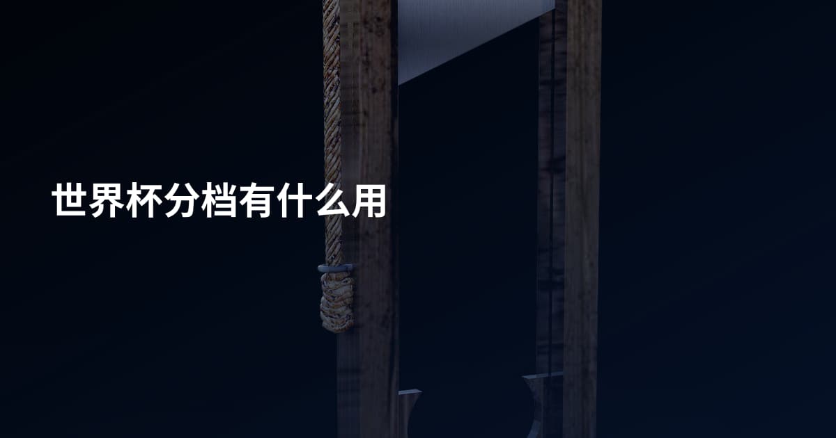 世界杯分档有什么用