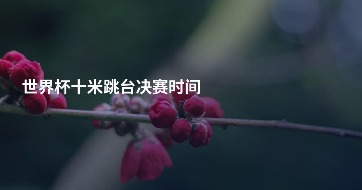 世界杯十米跳台决赛时间