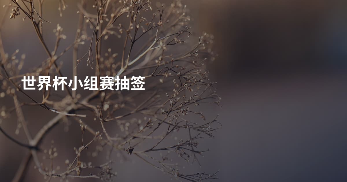 世界杯小组赛抽签