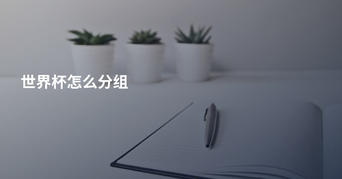 世界杯怎么分组