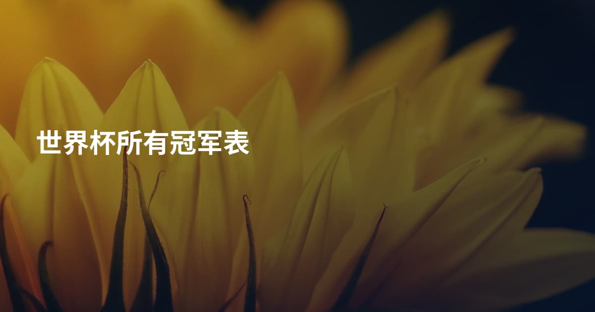世界杯所有冠军表